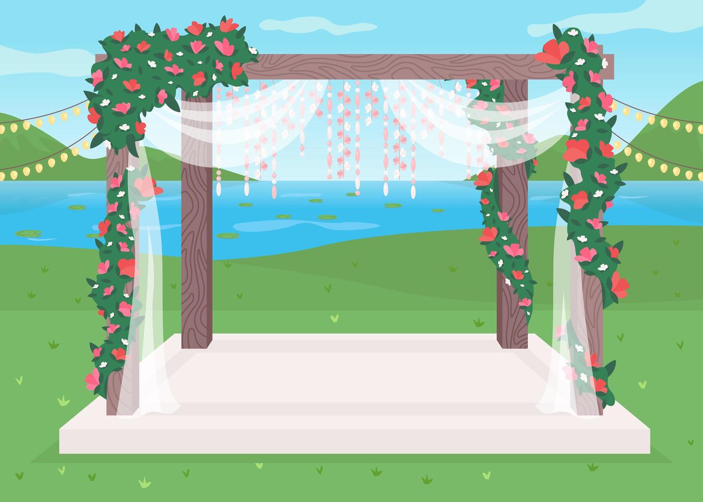 Luxurious outdoor wedding venue vector