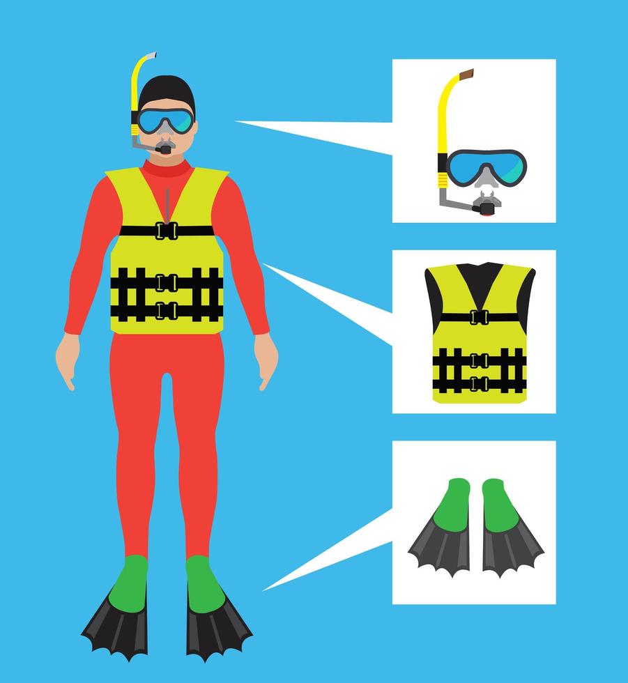 Diving mask and snorkel icon vector