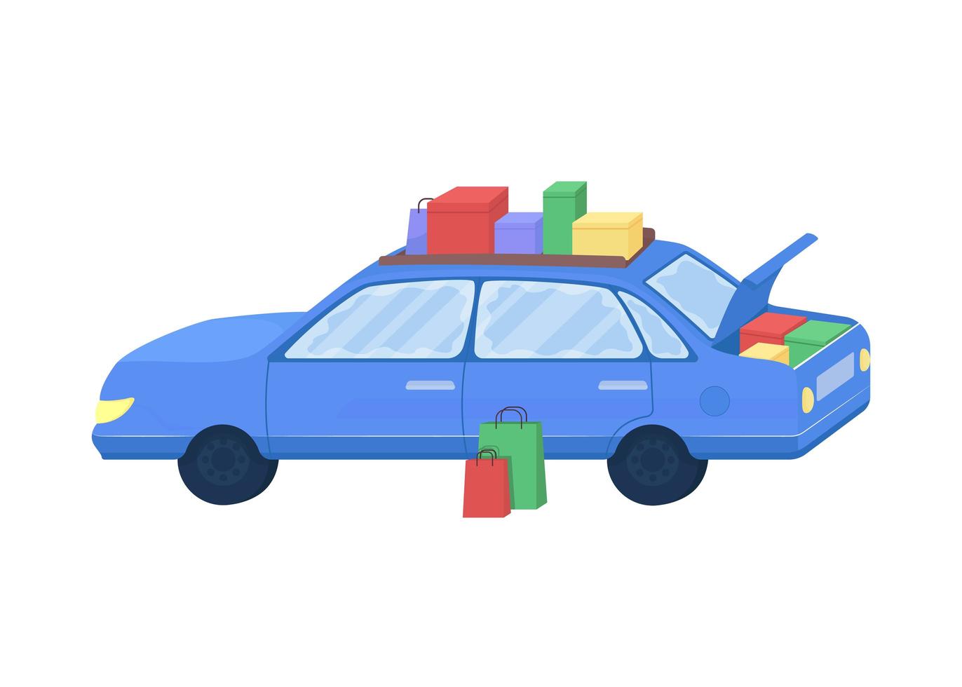 Car with purchased goods vector