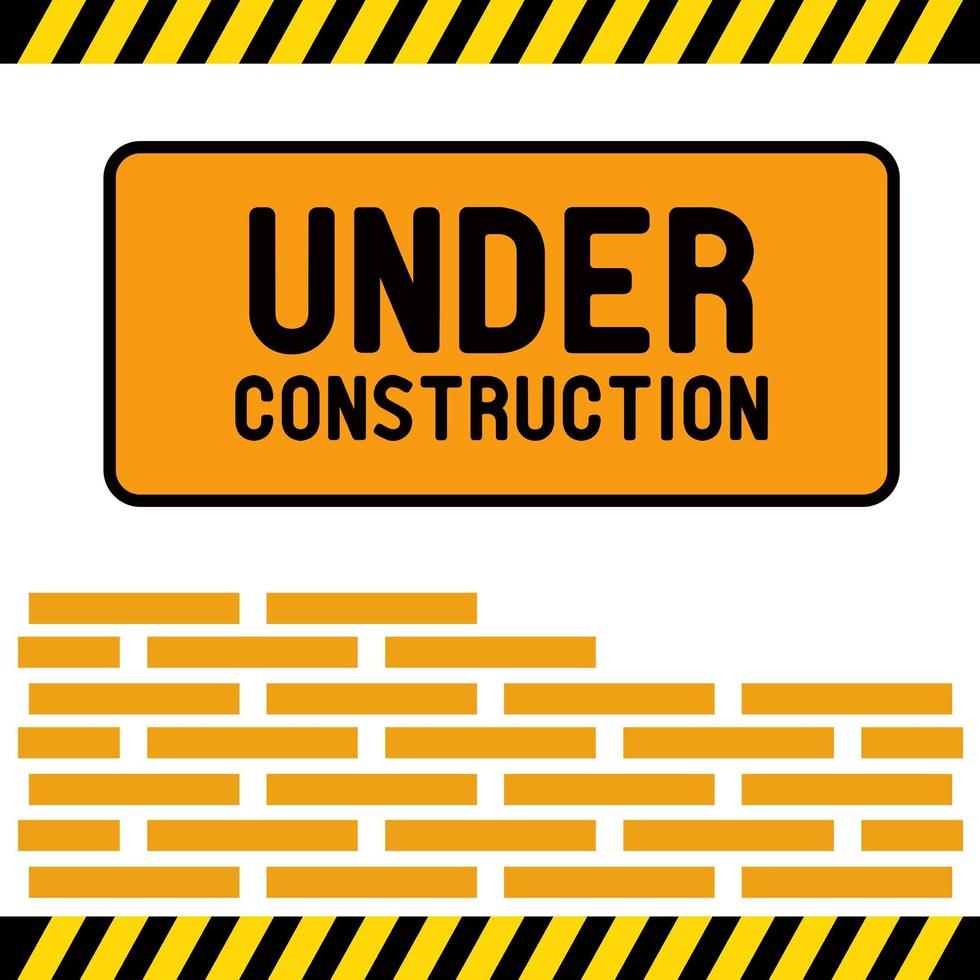 Under construction sign vector design