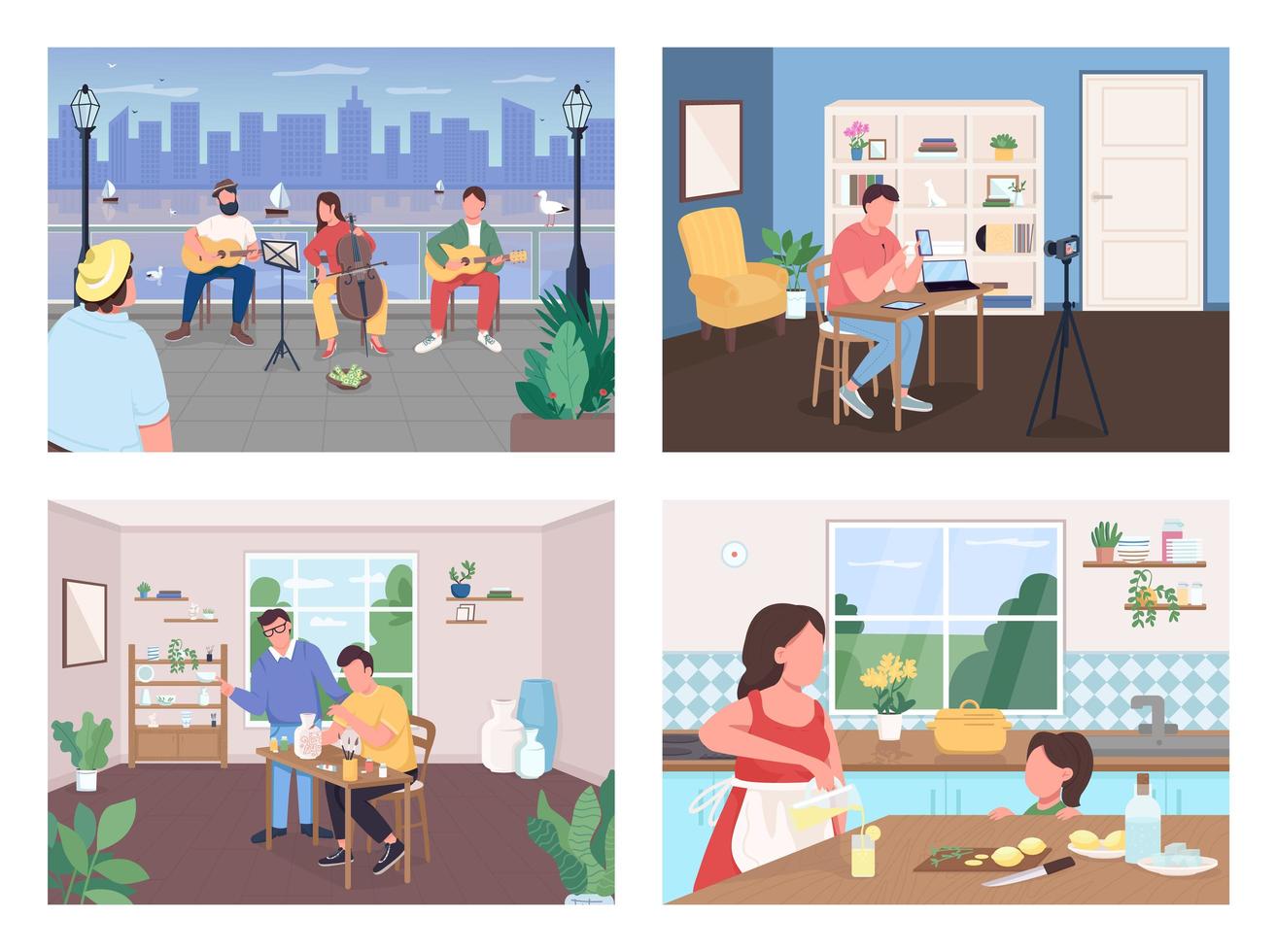 Creative pastime set vector