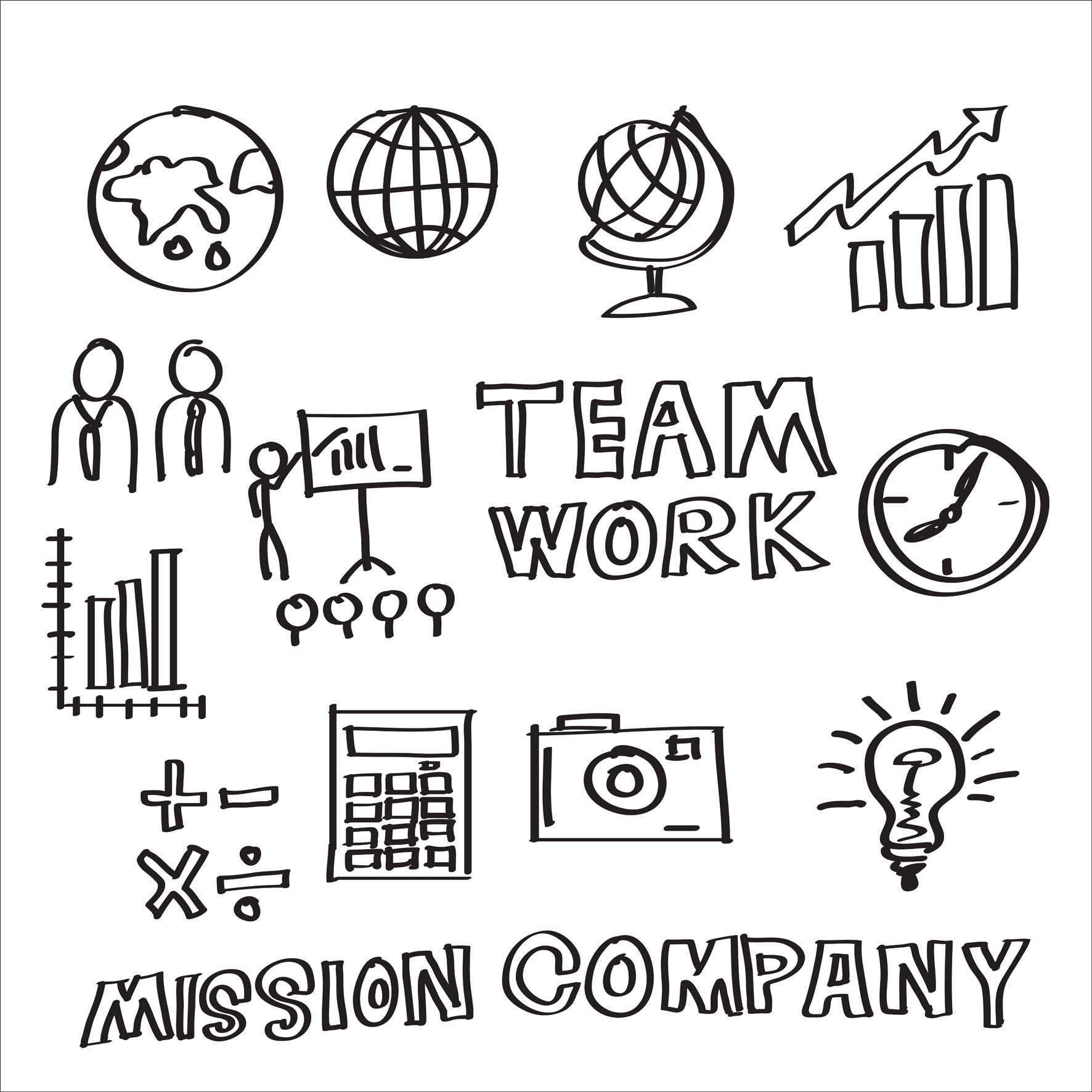 business icons, Line sketch 1631249 Vector Art at Vecteezy