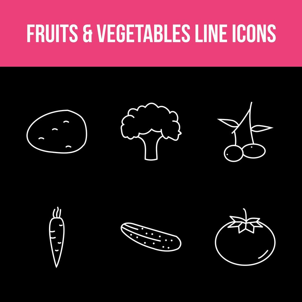 conjunto de aplicaciones únicas de frutas y verduras vector