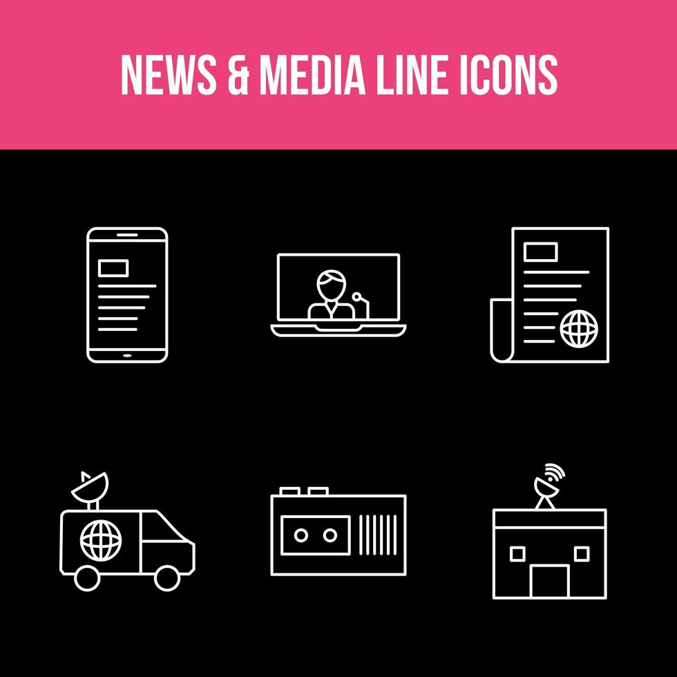 Unique News and Media App Set vector