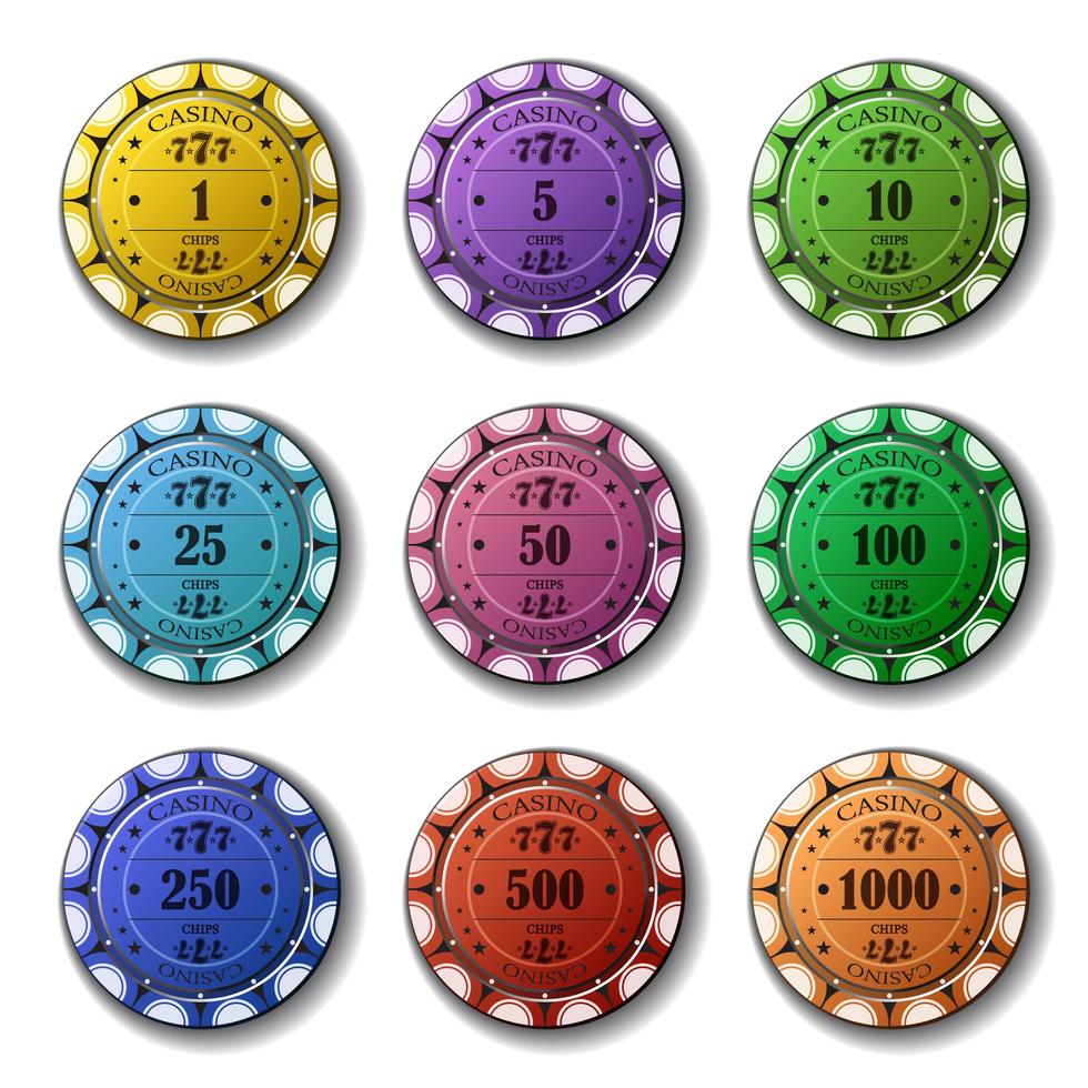 Poker chips set isolated on white background vector