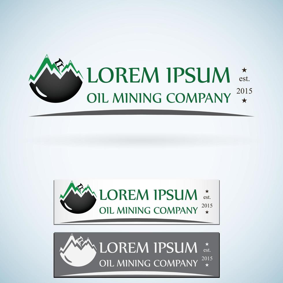 Conjunto de colores de plantilla de diseño de logotipo de empresa de gas de petróleo. vector