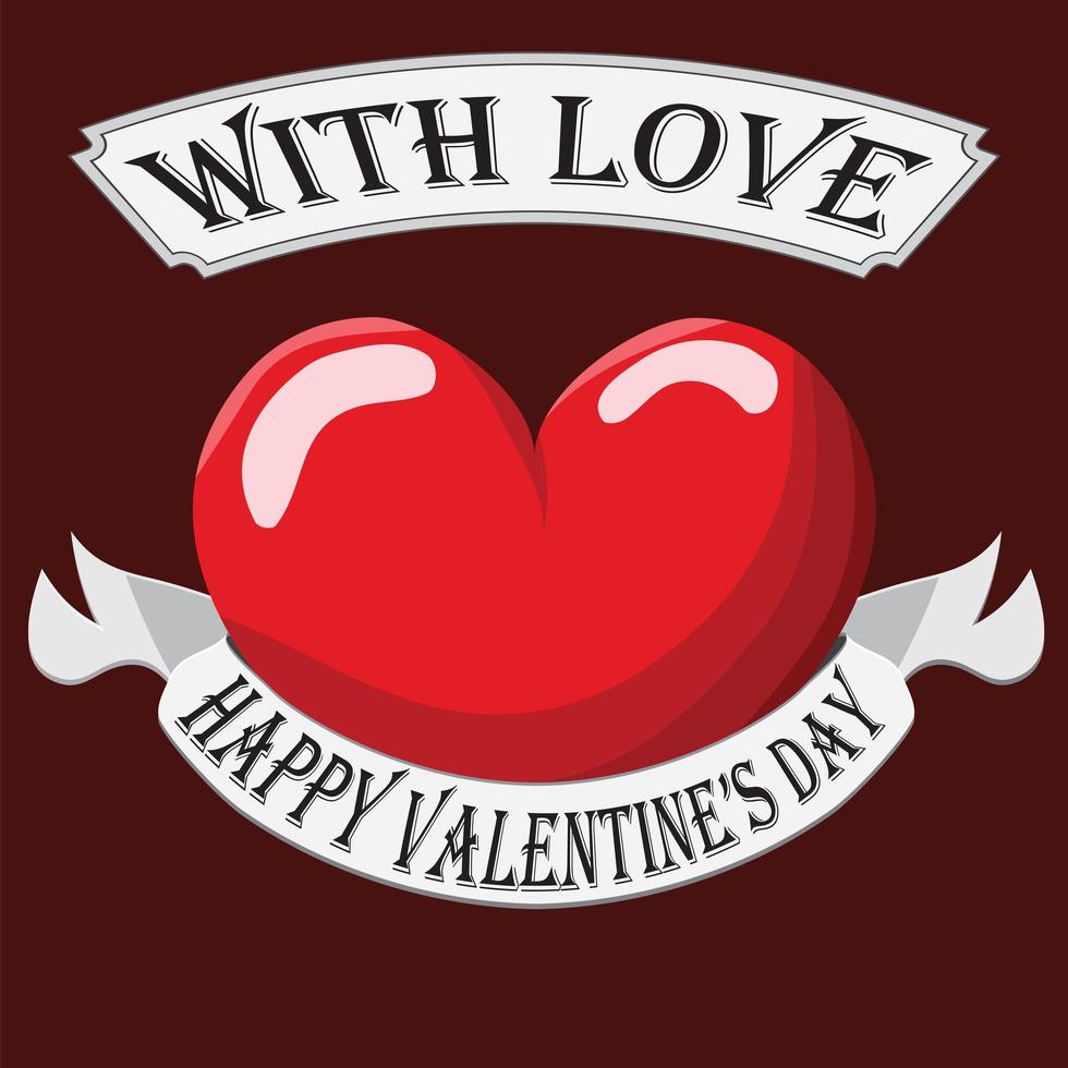 Valentine Heart with sign vector