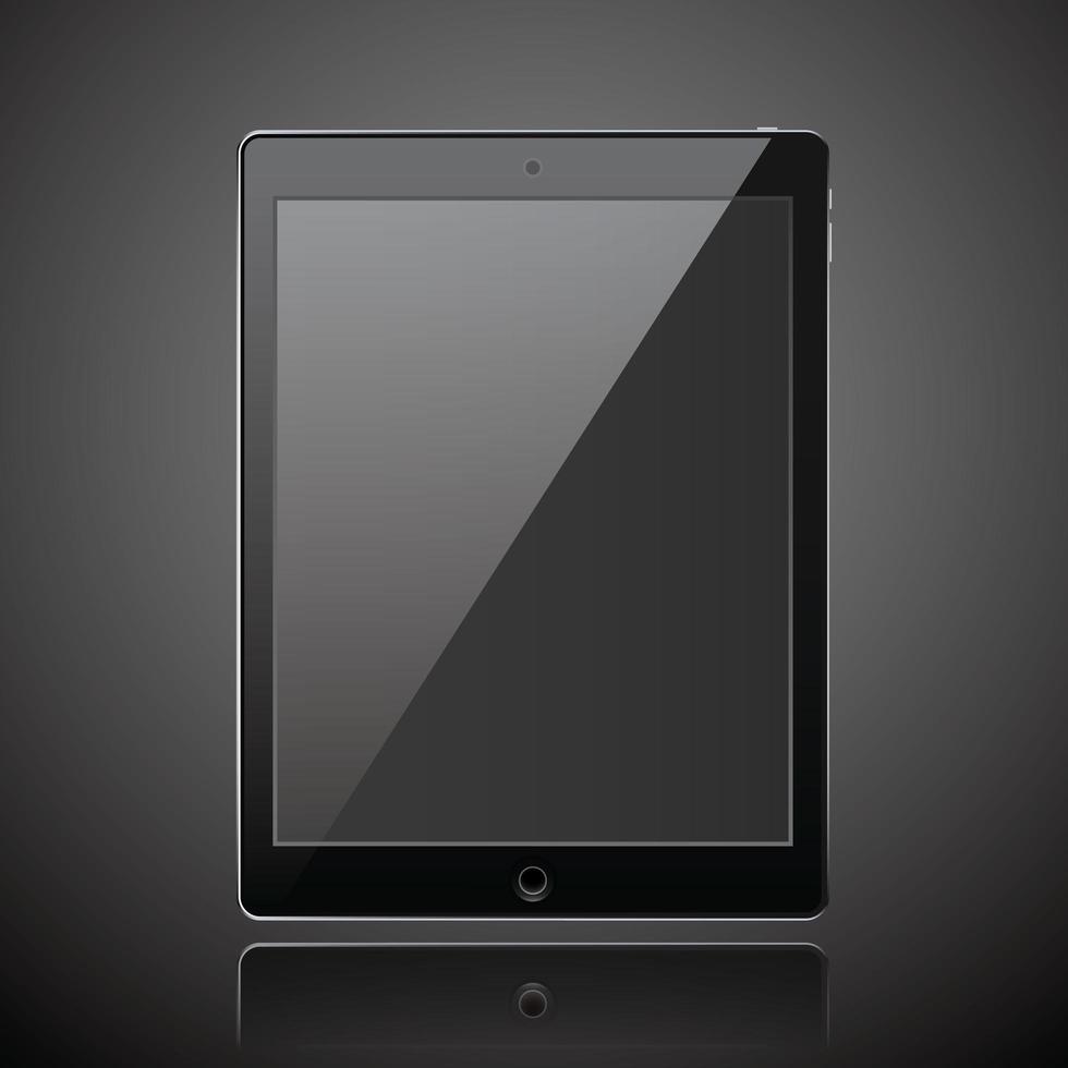 New realistic tablet modern style dark background vector