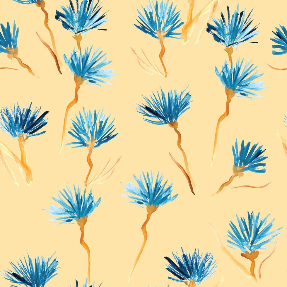 Retro background made of watercolored flowers vector