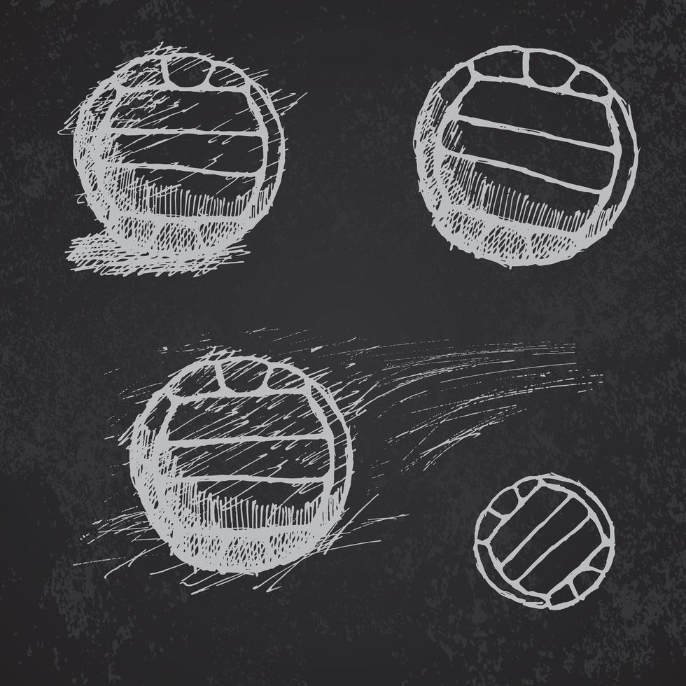 Boceto de pelota de voleibol en pizarra vector