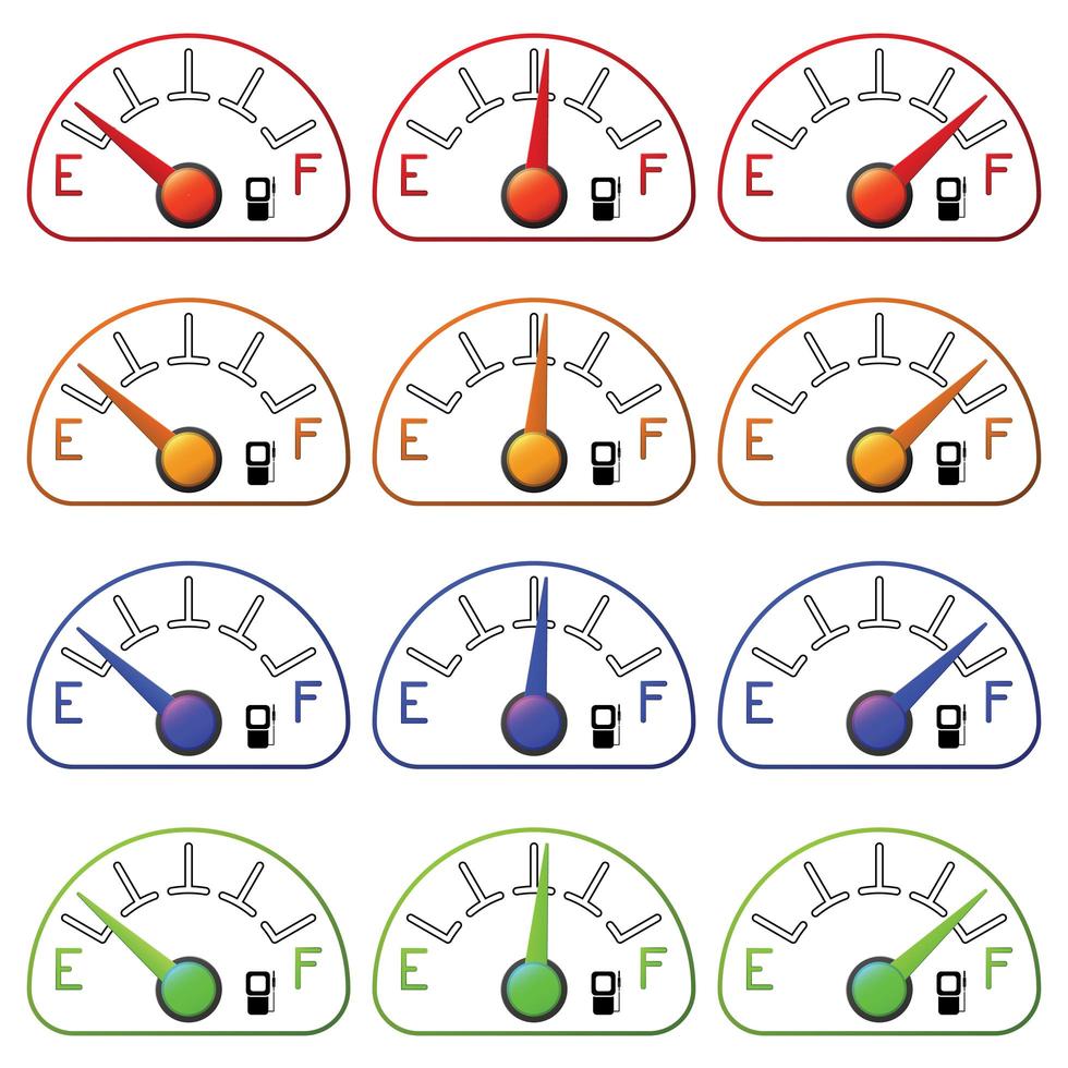 Fuel meter set lined isolated on white background vector