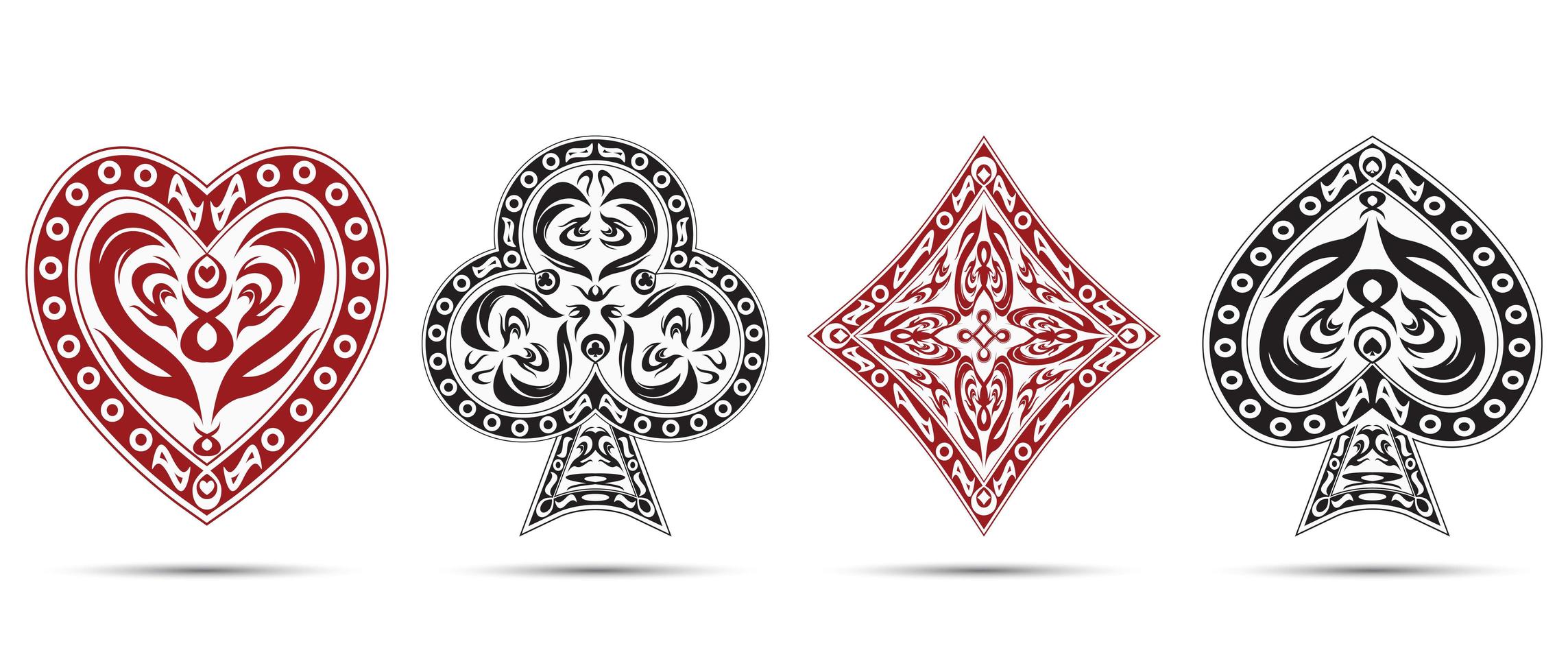 Spades, hearts, diamonds, clubs poker symbols vector