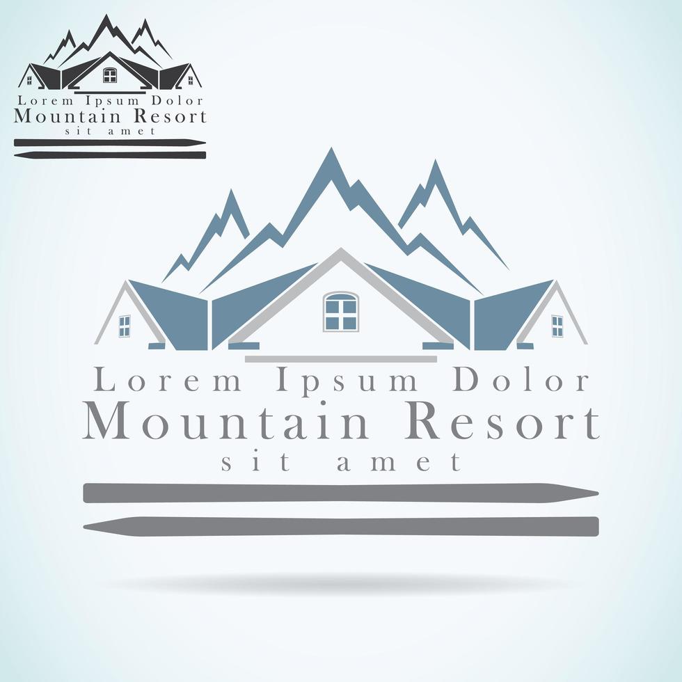 plantilla de diseño de logotipo de resort de montaña vector