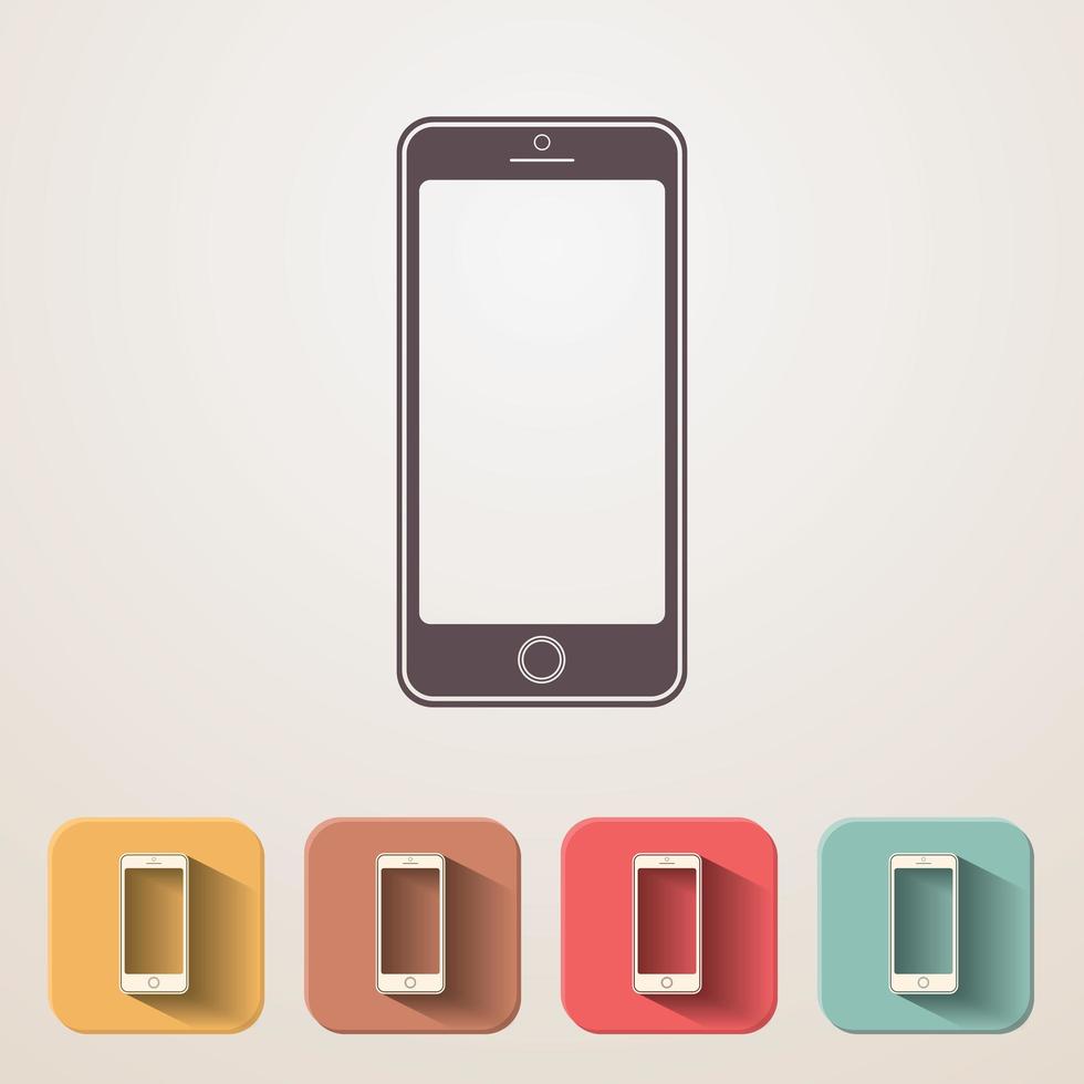 New smartphone flat icons set vector