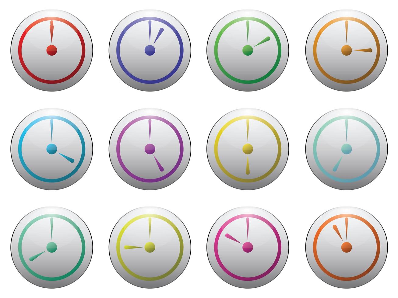 símbolo de reloj establecer color en gris aislado vector