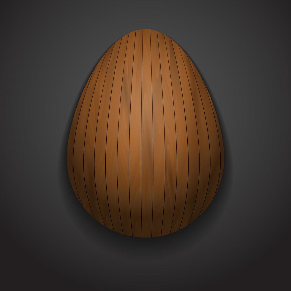 Stylish creative wooden easter egg vector