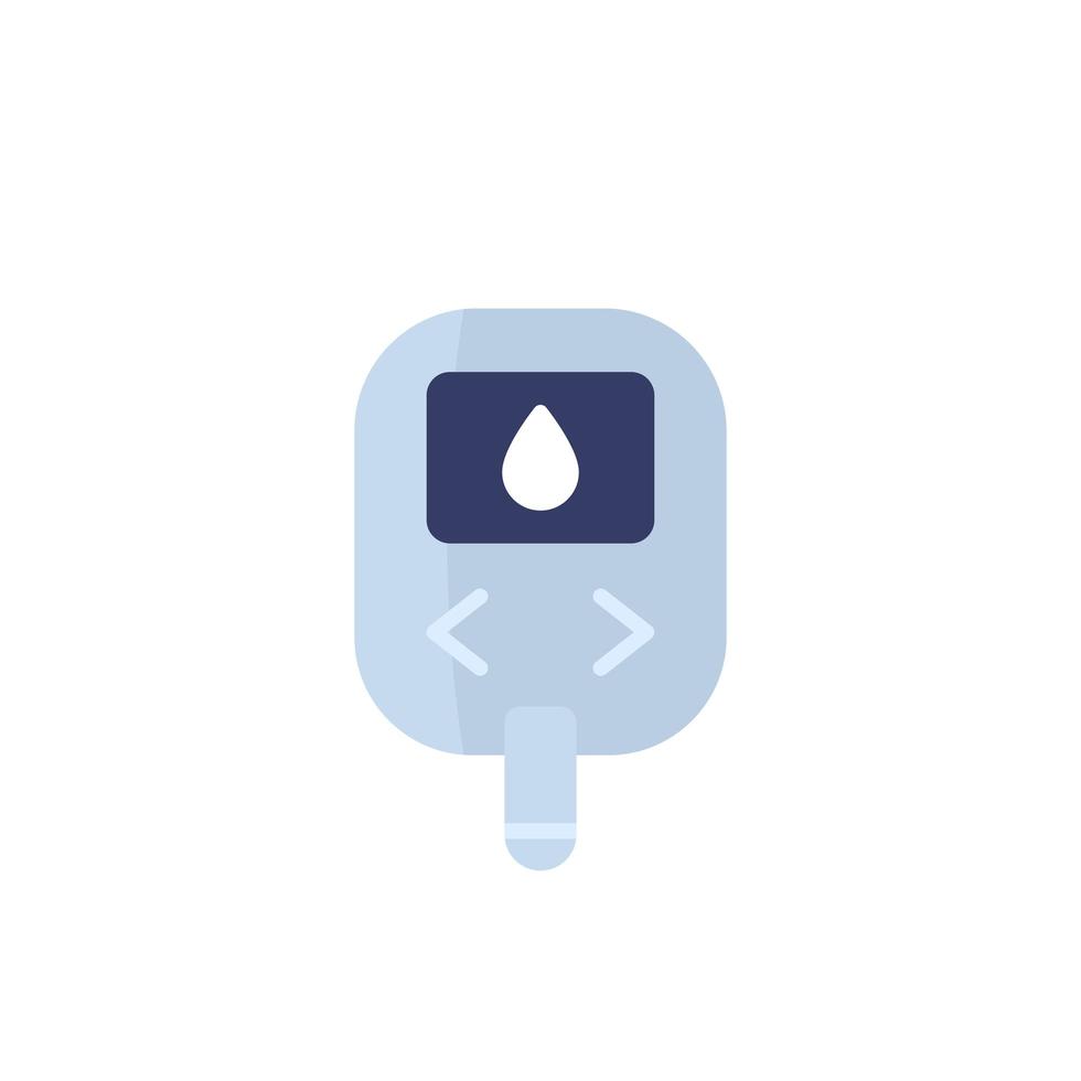 Glucose monitor, glucometer flat icon vector