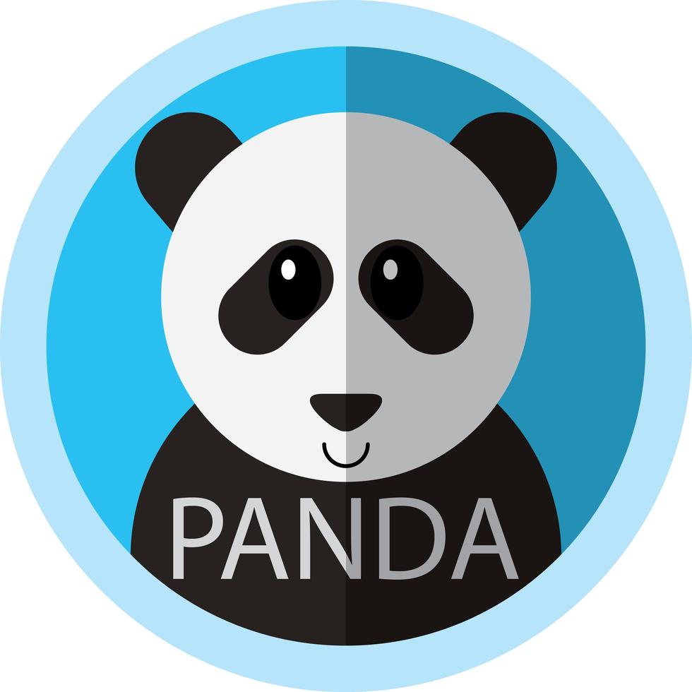 Cute Panda bear cartoon flat icon avatar vector