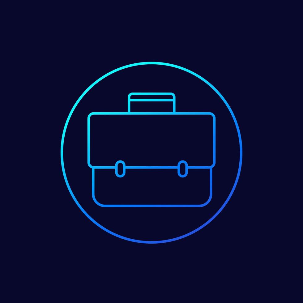 Briefcase thin line icon vector