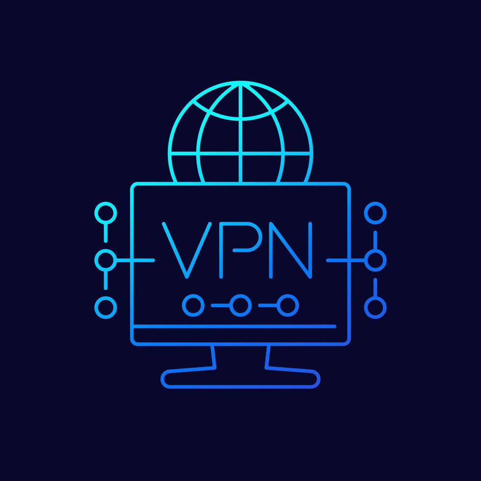 icono de línea vpn para web vector