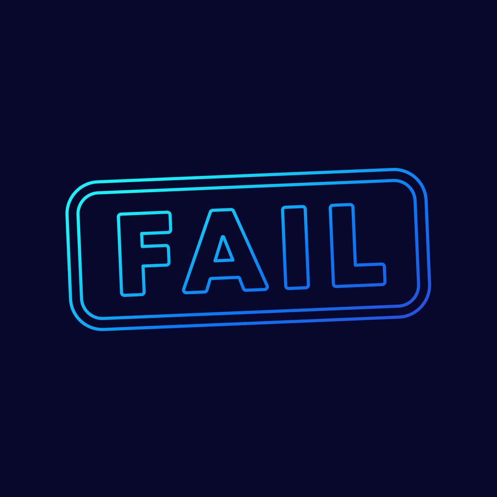 Fail stamp, thin line vector