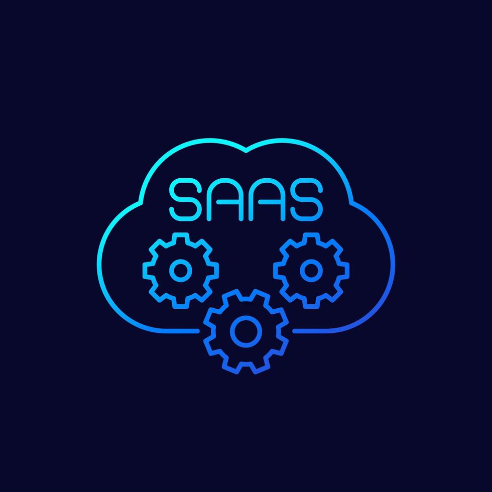 Saas icon with cloud vector