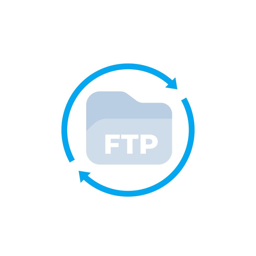 Ftp icon, transfer to server vector