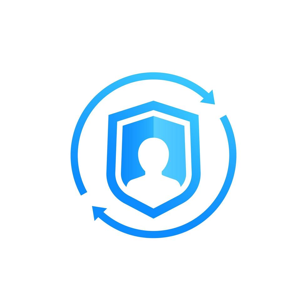 User privacy and security icon on white vector