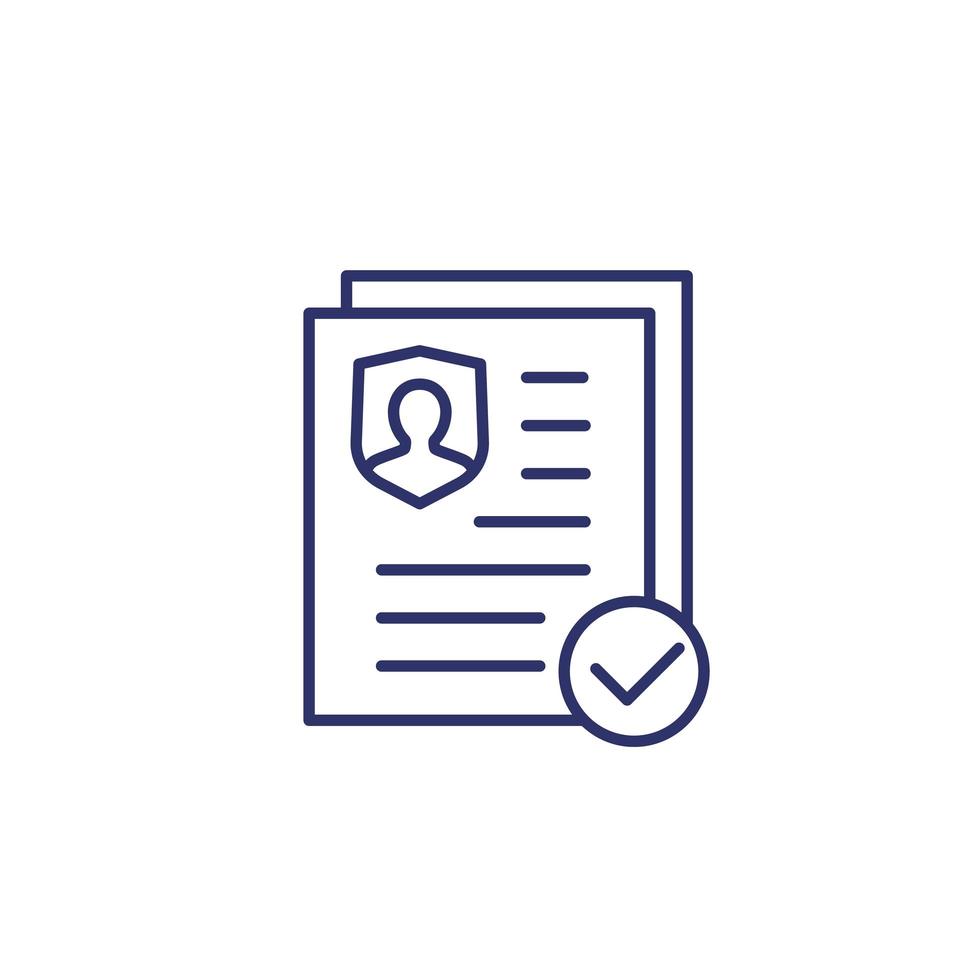 User privacy control line icon on white vector