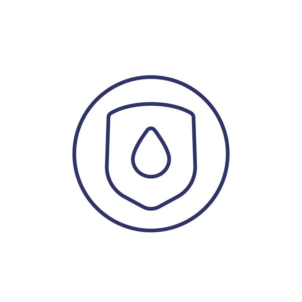 Waterproof or water resistant icon vector
