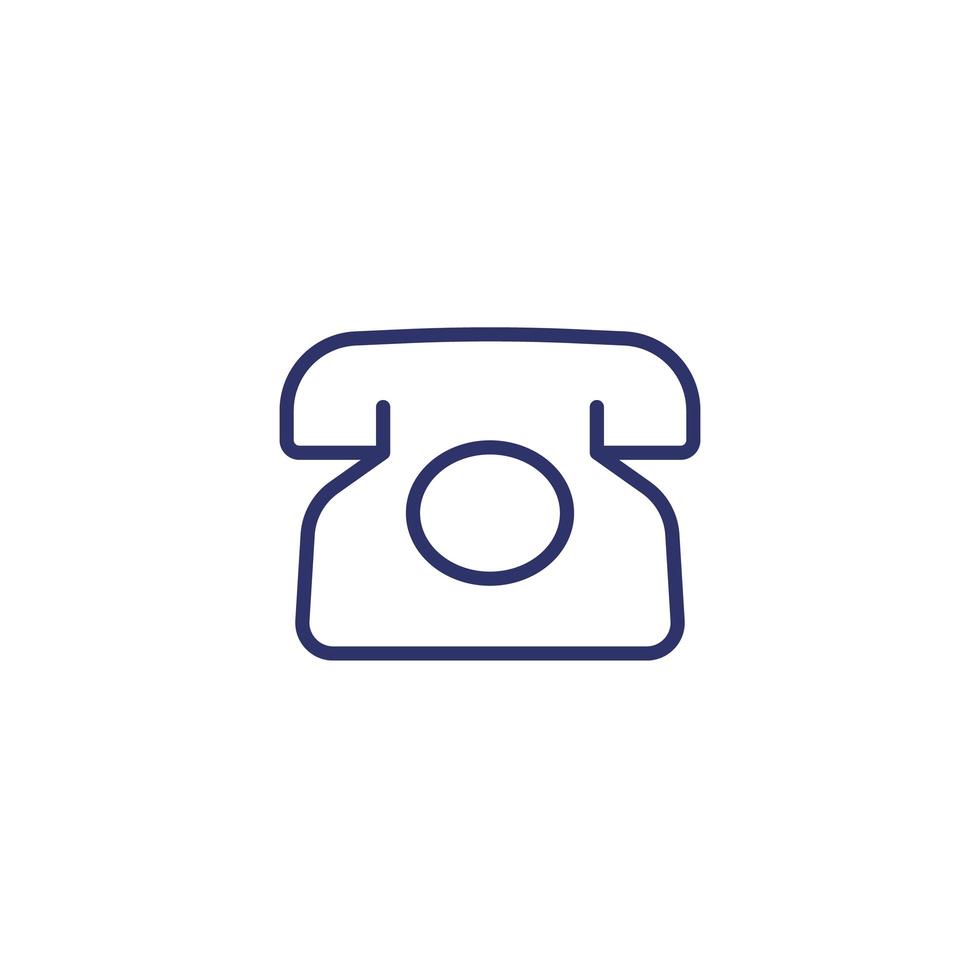 Old phone line icon, retro telephone vector