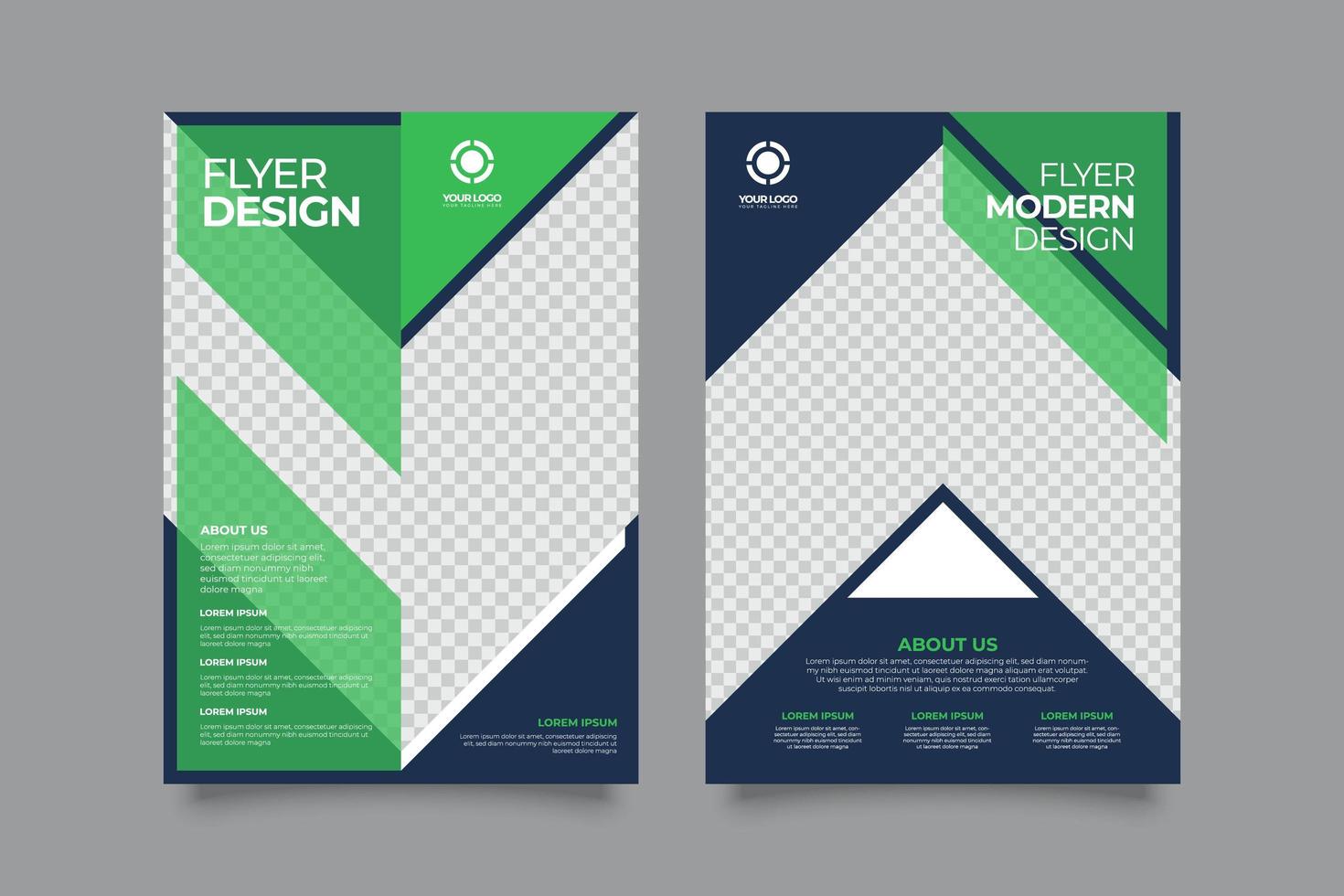 Green and blue creative modern business flyer template vector