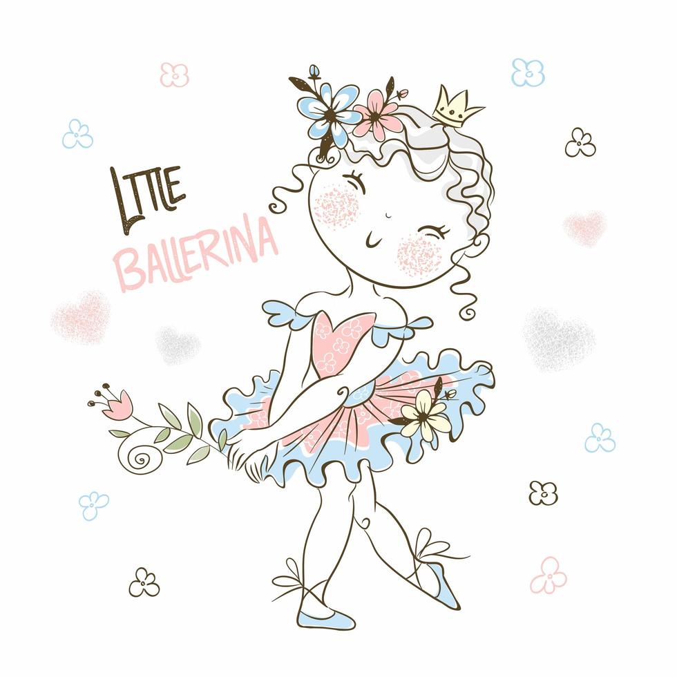 A cute little ballerina girl in a tutu vector