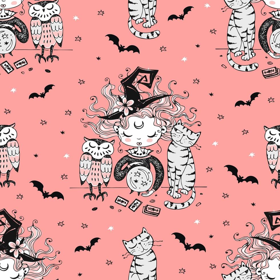 Seamless pattern with a Halloween theme vector