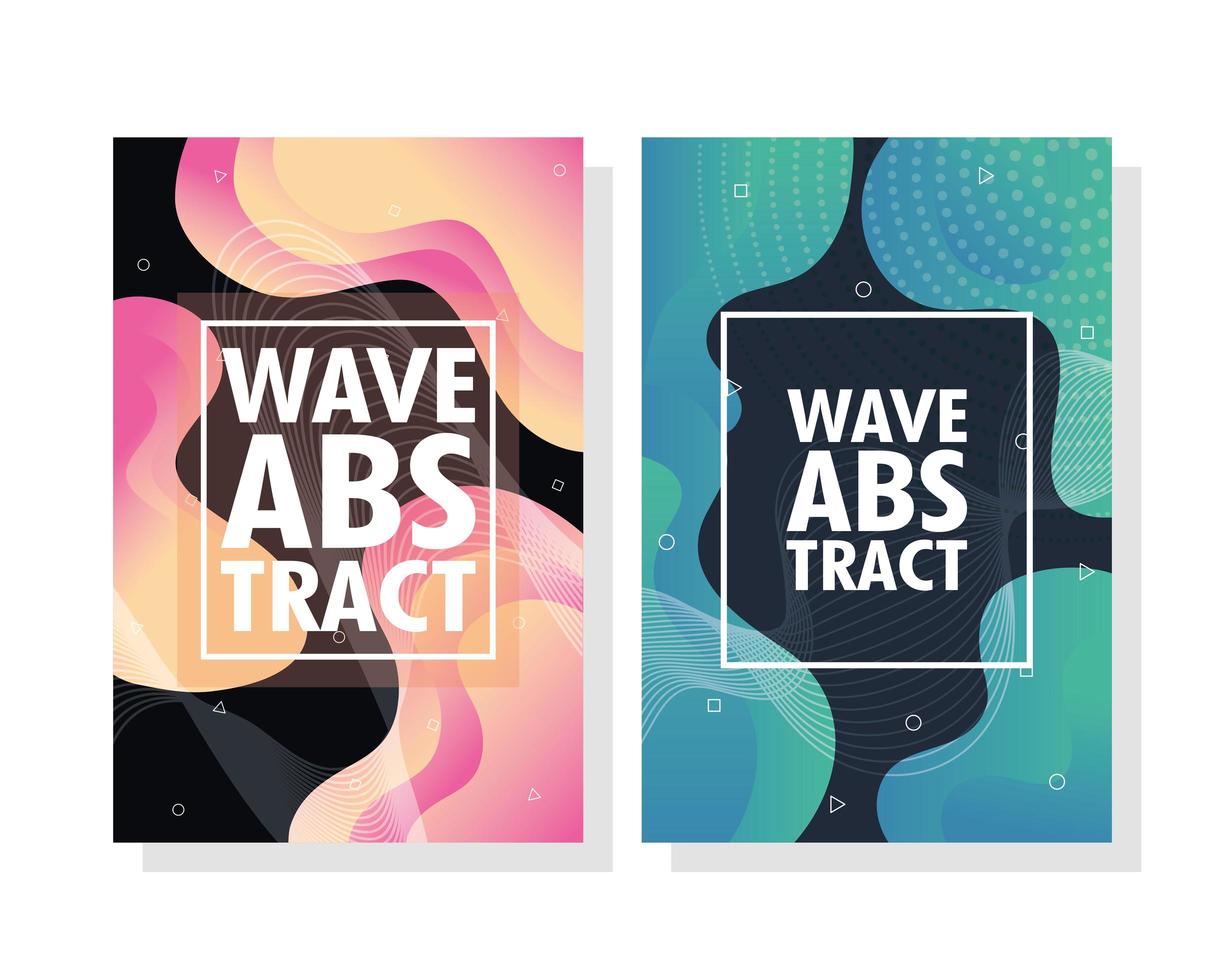 Abstract, modern wavy background set vector