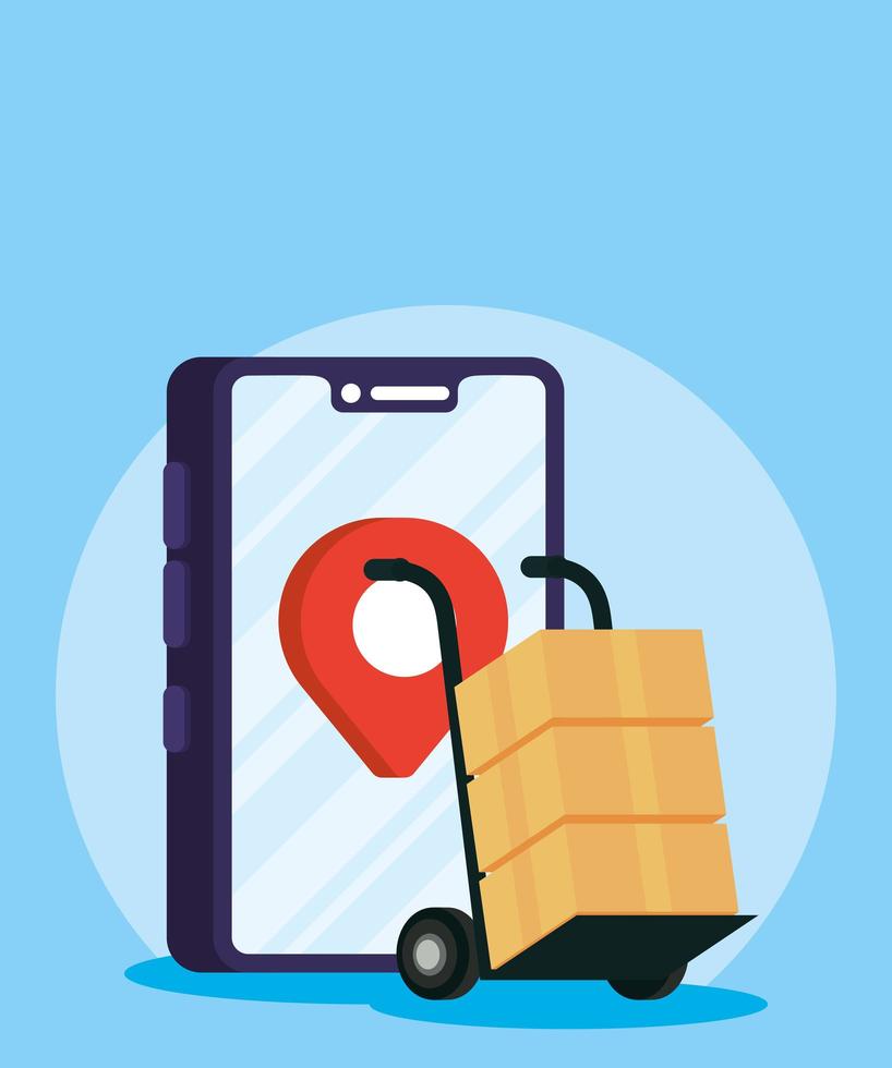 Online delivery service concept with smartphone vector