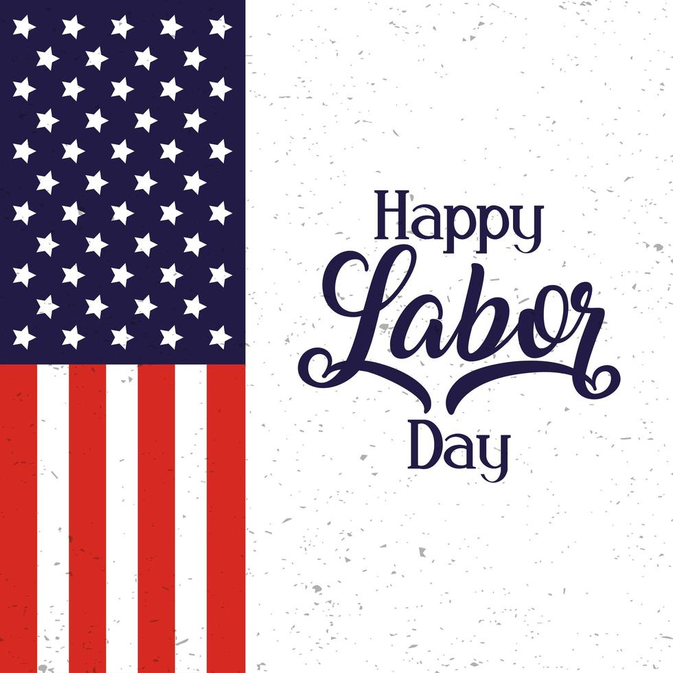 Happy Labor Day celebration with USA flag vector