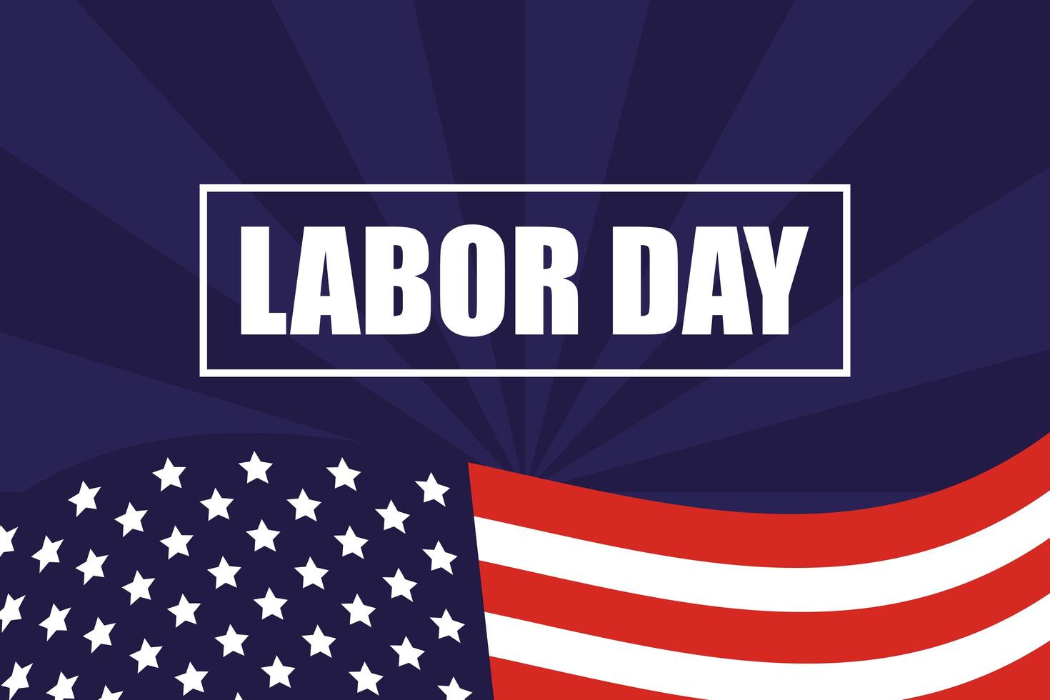 Happy Labor Day celebration with USA flag vector