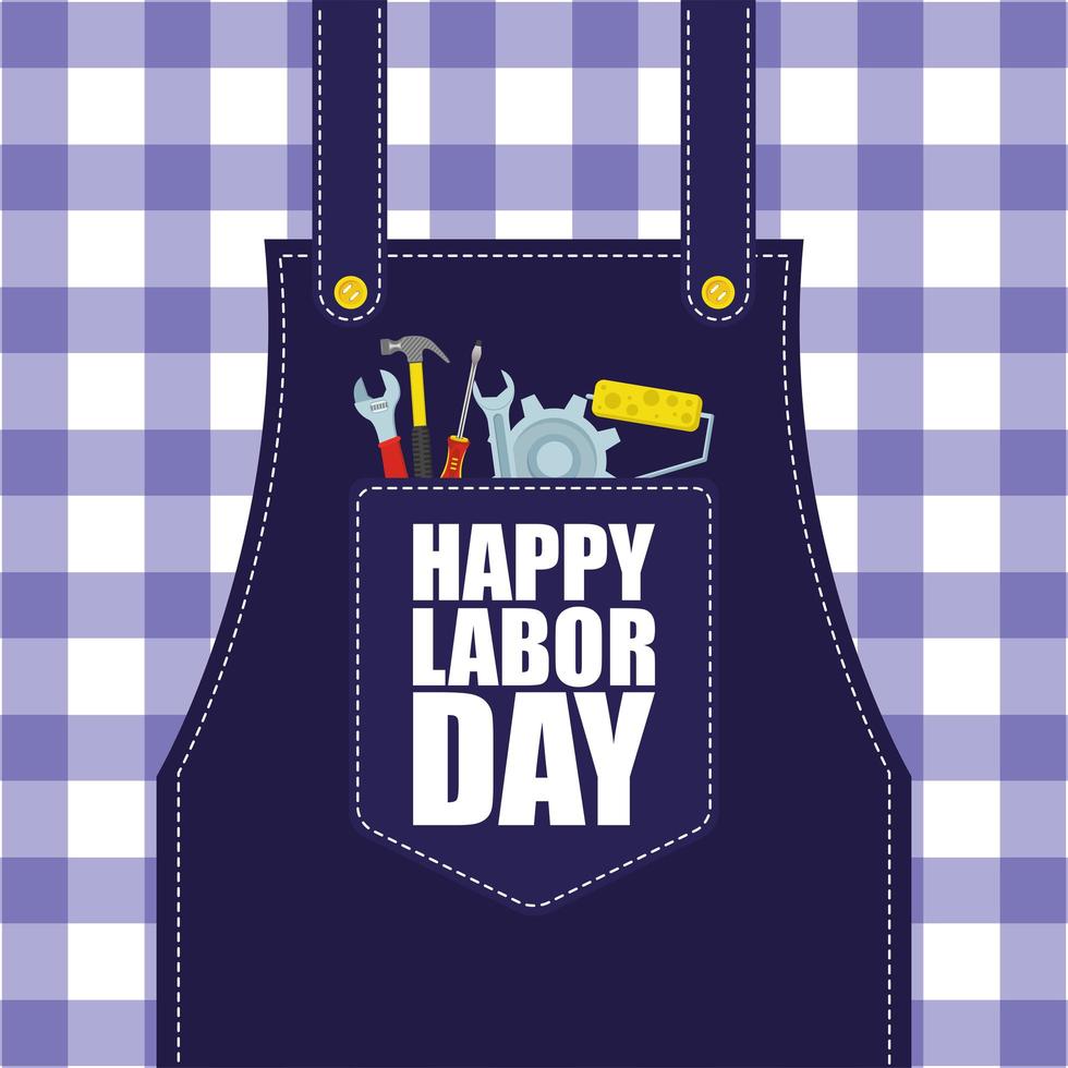 Happy Labor Day celebration with apron vector