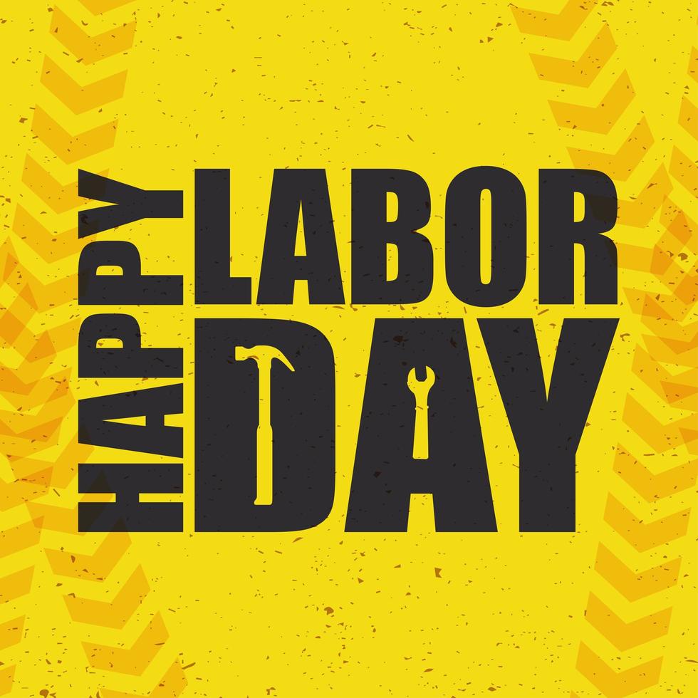 Happy labor day celebration with tools vector