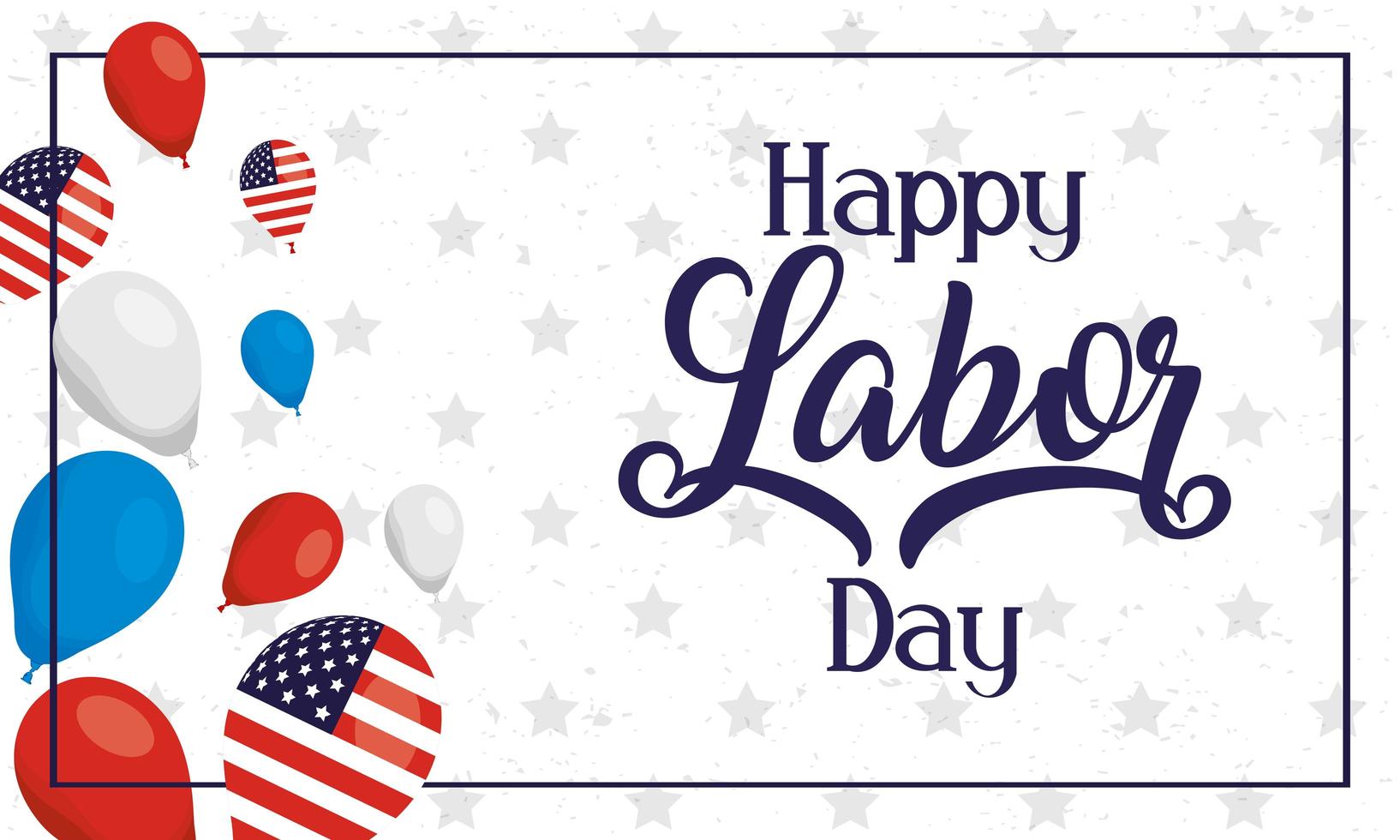 Happy Labor Day celebration with balloons vector