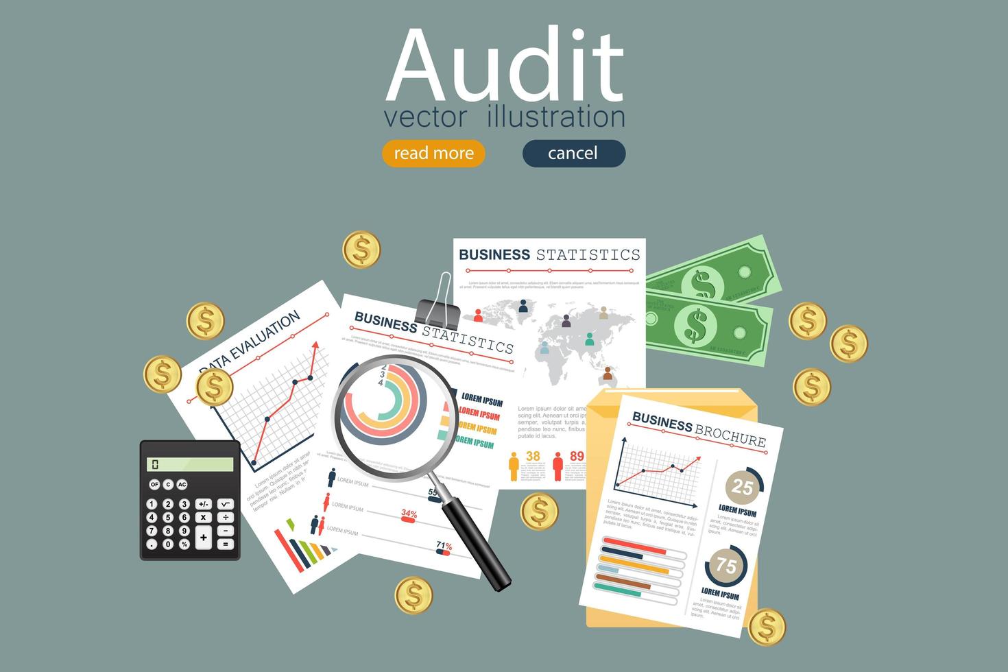 Auditing business concept vector