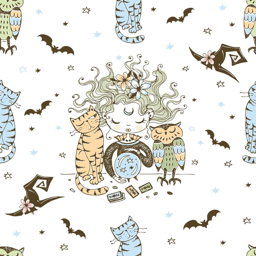 Seamless pattern with a Halloween theme vector