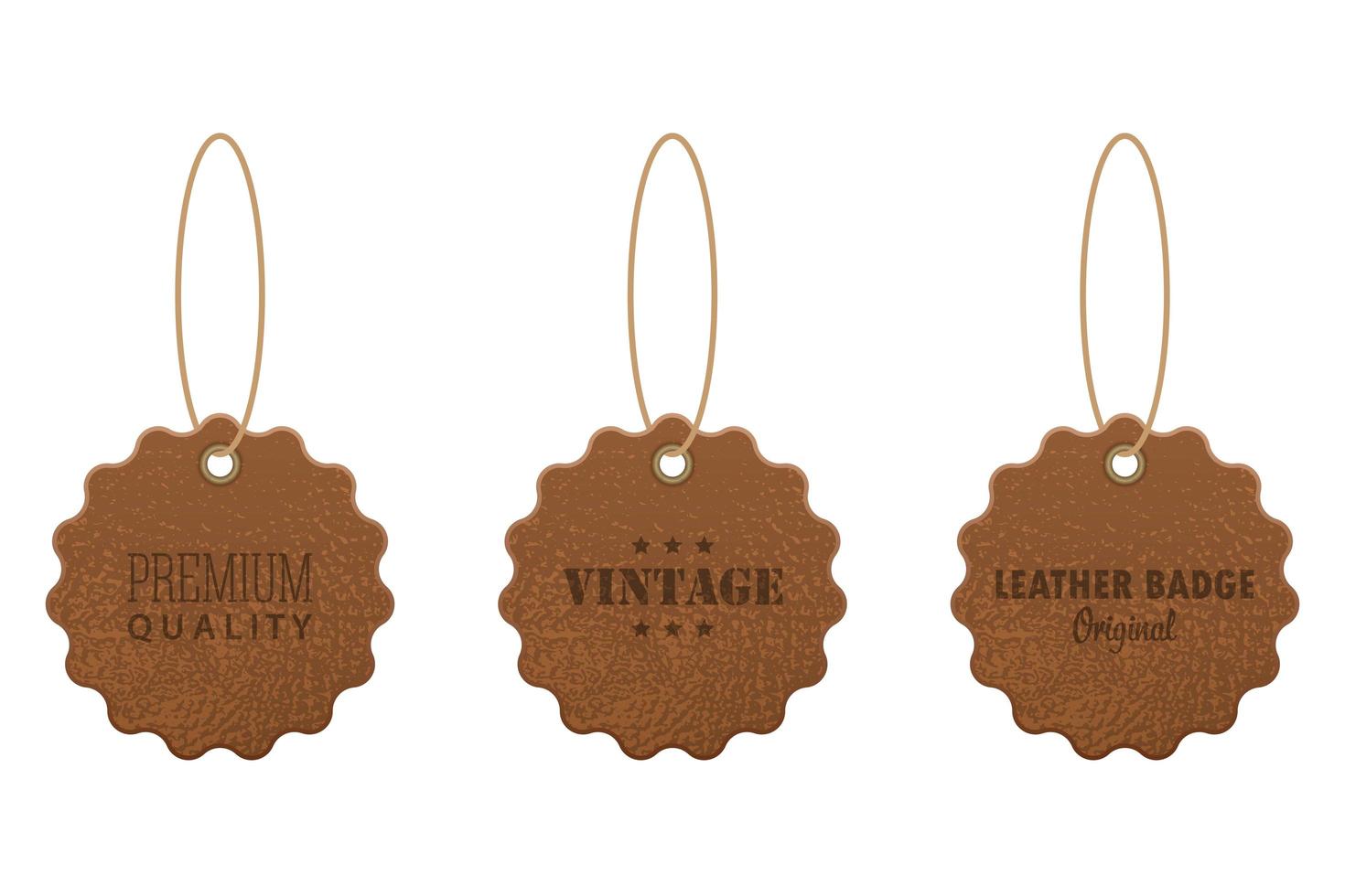 Set of leather labels vector