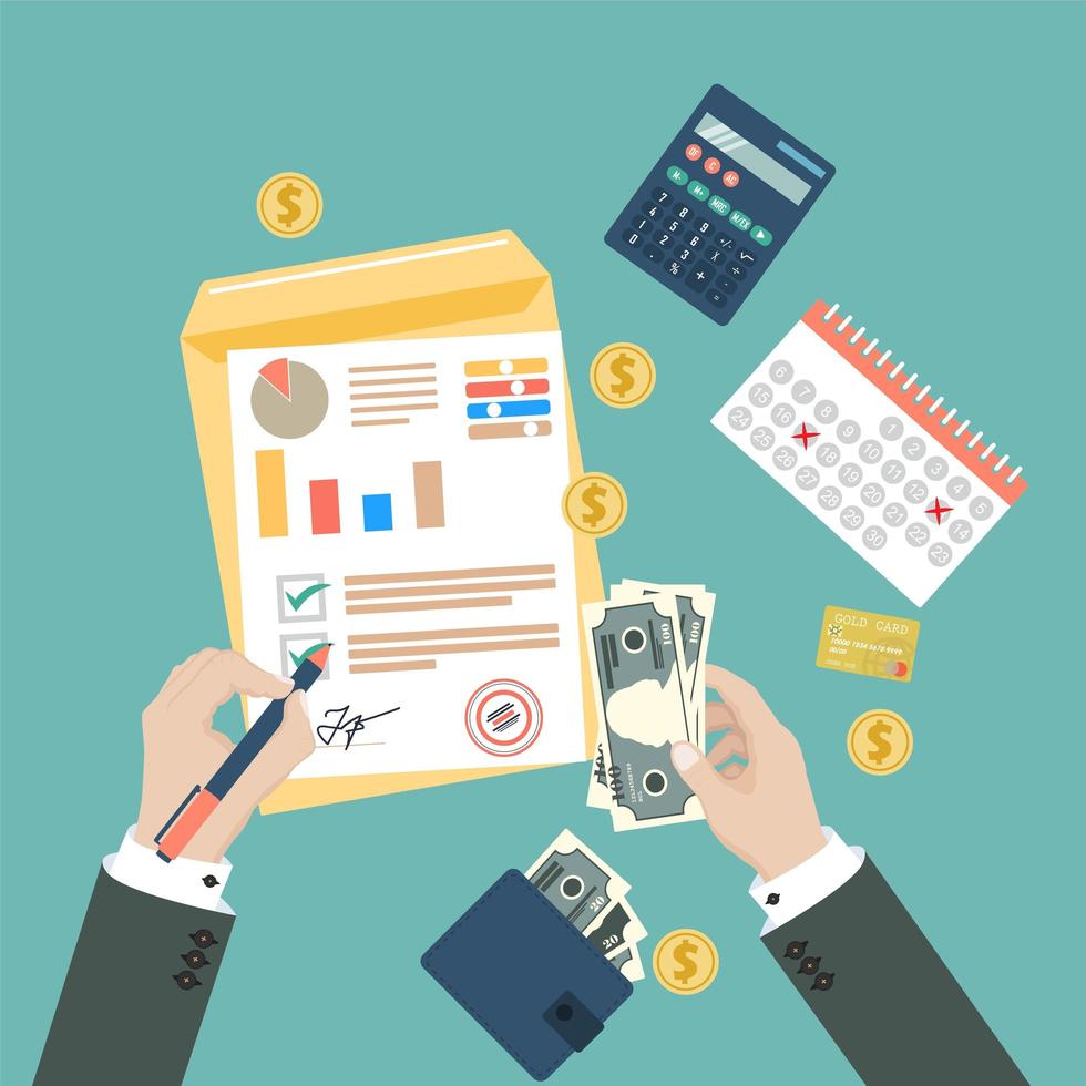 Business top view finance concept vector