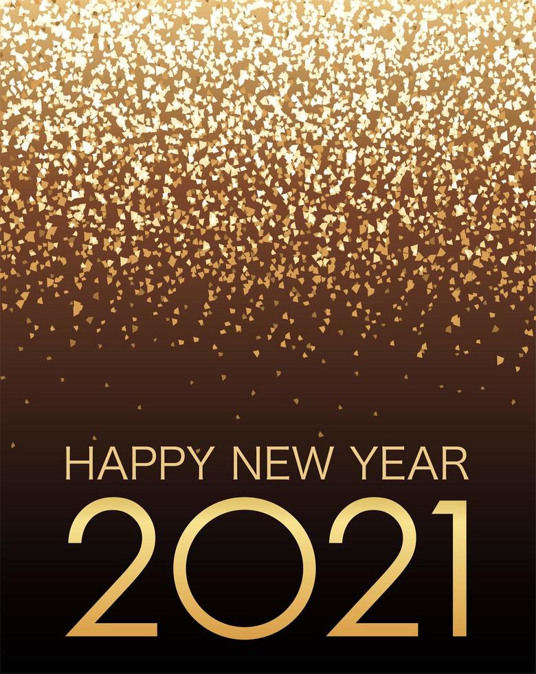 Poster Celebrating Year 2021 With Gold Glitter vector
