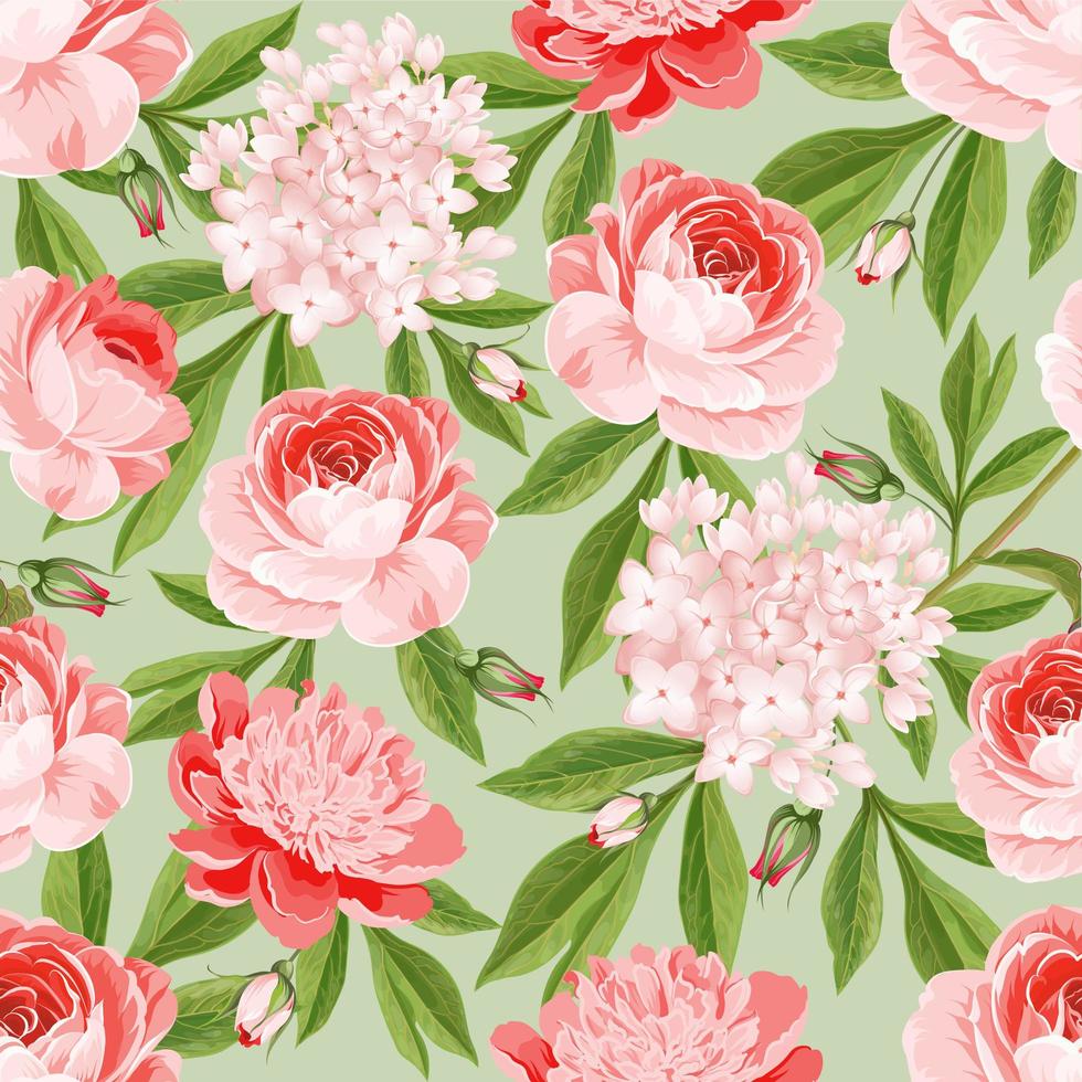 Seamless Pink Floral Pattern vector