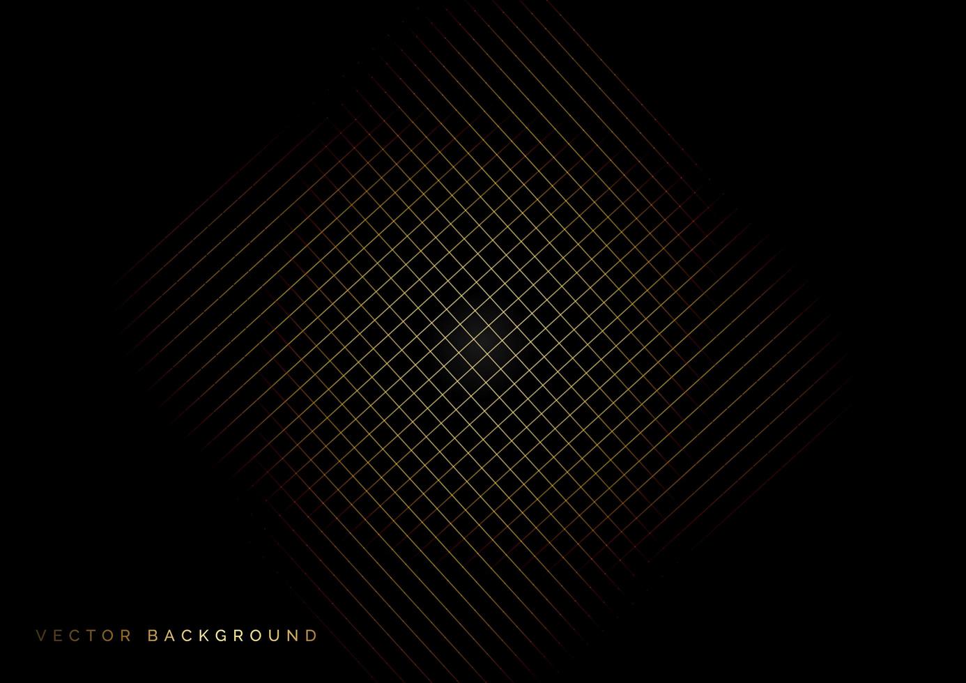 Grid golden lines pattern on black background. vector