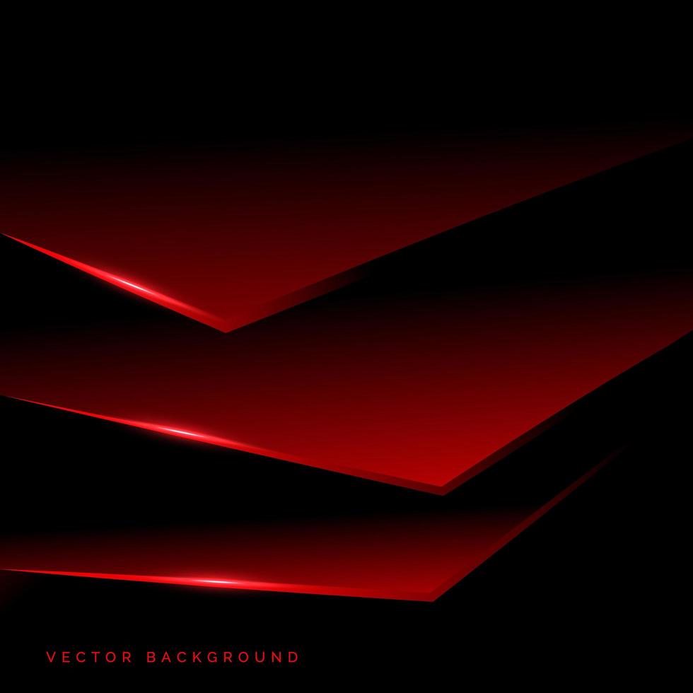 Abstract red geometric overlap shapes on black vector