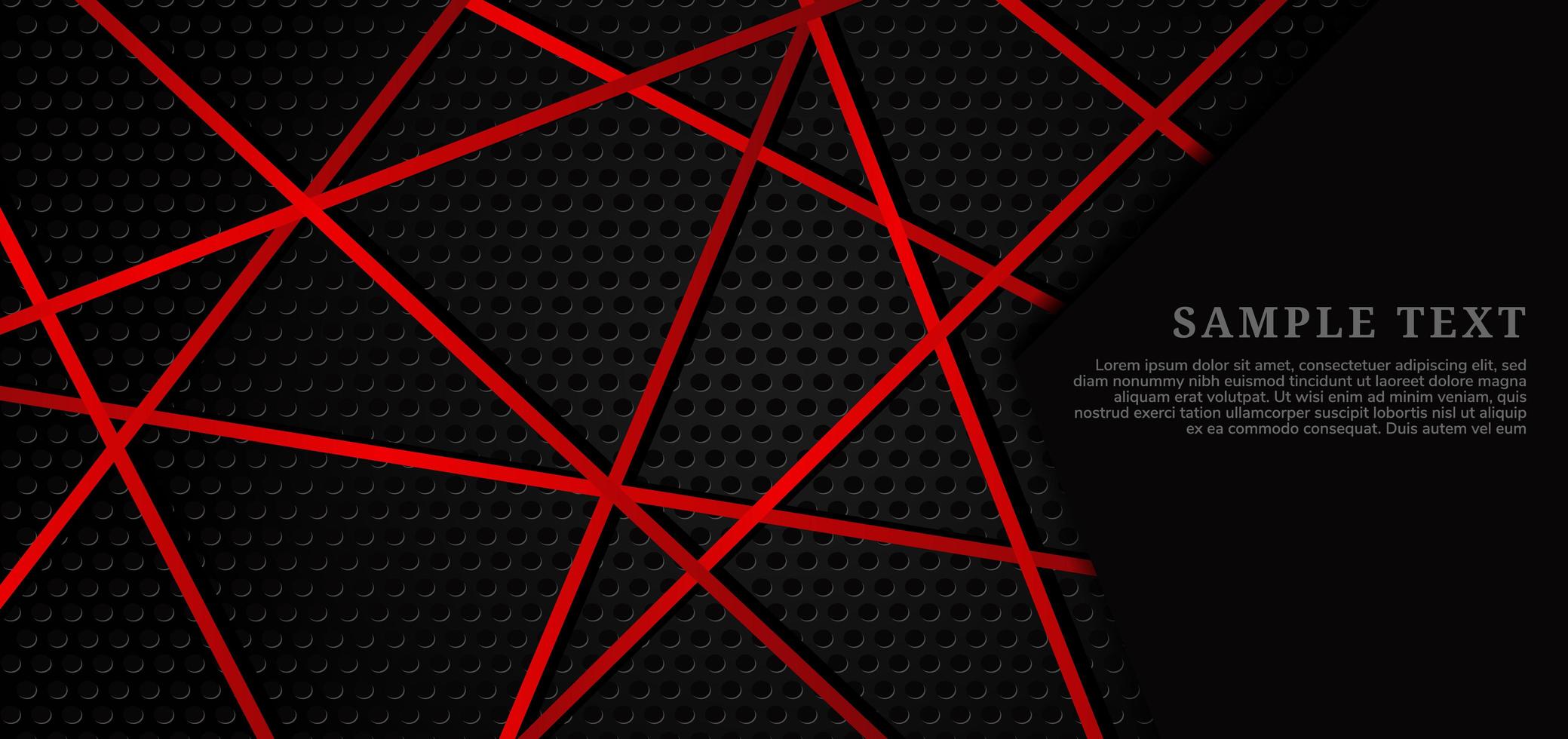 Textura de rejilla de metal negro con líneas rojas que se cruzan vector